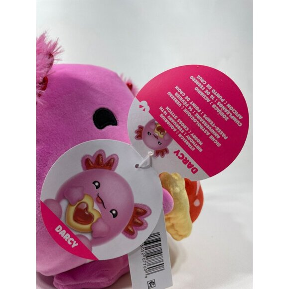 Snackles Valentines Darcy The Axolotl With Heart Cookie 8" Plush - Picture 9 of 10